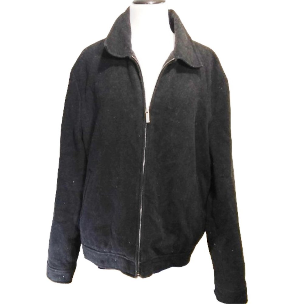 KENNETH COLE REACTION Men Black wool Coat Jacket Sz XL